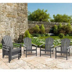 Chaise Adirondack empilable Vrakae de 6 pièces en PEHD résistant aux intempéries pour patio