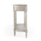 Console plateau marbre – Marron clair / Gris / Noir délavé, Demi-lune, Assemblage 1 personne