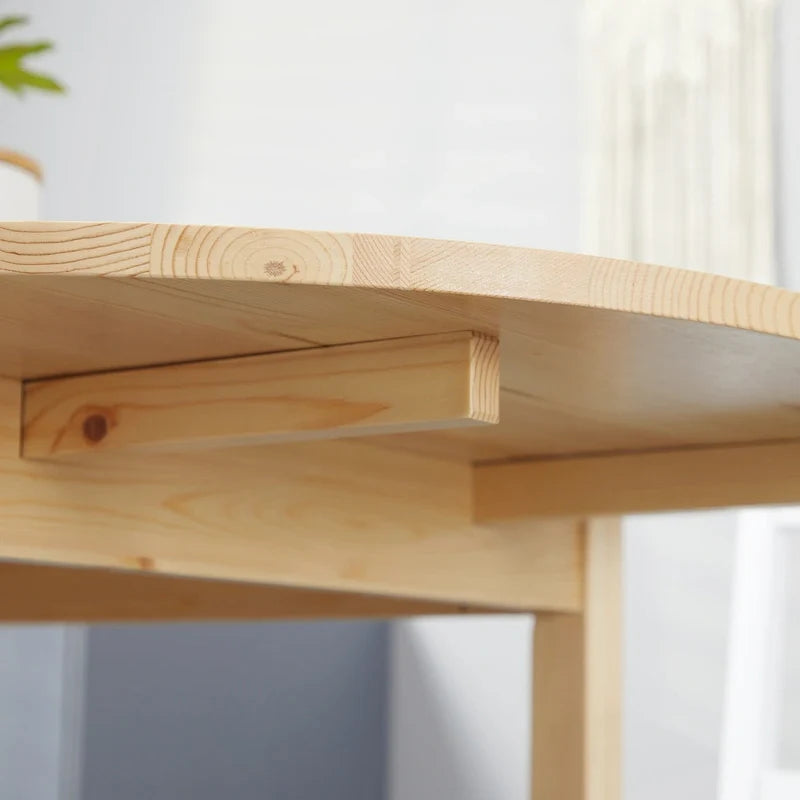 HOMCOM Table de cuisine en bois massif 55 po, Tables à abattants pour petits espaces, Table de salle à manger pliante