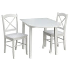 Ensemble de salle à manger 3 pièces avec table à rallonges style cottage rustique