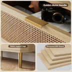 Commode en rotin pour la chambre, meubles à tiroirs grande capacité pour le rangement, adaptés au salon, à l'entrée et à la chambre d'enfant.