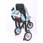 Fauteuil roulant de transport ultra-léger pour personnes âgées, fauteuil de transport pliable et portable, avec frein à main verrouillable et accoudoirs escamotables amovibles