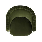Jennifer Taylor Home Serena fauteuil d'appoint avec dossier capitonné et franges, velours performant vert olive, 80 cm