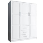 Palace Imports Armoire Cosmo 3 portes 100 % bois massif avec portes en bois massif ou portes miroir