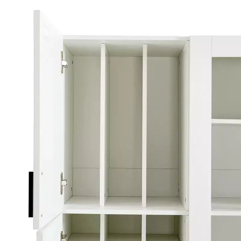 Armoire de rangement de cuisine sur pied Whisen 71H, grand buffet de salle à manger avec 6 portes et étagères réglables