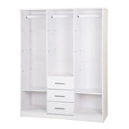 Palace Imports Armoire Cosmo 3 portes 100 % bois massif avec portes en bois massif ou portes miroir