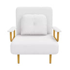 Canapé-lit pliant 3-en-1 convertible en fauteuil - Dossier réglable sur 5 positions avec oreiller, lit d'appoint peu encombrant pour salon, chambre et bureau (Blanc)