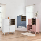 Meuble de rangement multifonctionnel avec porte, meuble de rangement moderne, meuble de rangement en bois, meuble à tiroirs avec poignée en cuir