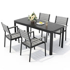 Ensemble de salle à manger extérieur 5/7 pièces en aluminium avec chaises empilables et table extensible