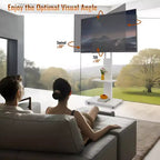 Meuble TV pour téléviseurs de 32 à 75 pouces, Chariot TV mobile à hauteur réglable avec tiroir et roulettes pour salon, chambre, bureaux -ModernLuxe