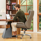 Fauteuil de bureau pivotant réglable en similicuir Glitzhome Mid-century 48 pouces