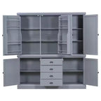 Garde-manger de cuisine autoportant Whisen 73 avec tiroirs et étagères réglables pour le rangement et l'organisation dans la salle à manger ou la cuisine