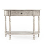 Console plateau marbre – Marron clair / Gris / Noir délavé, Demi-lune, Assemblage 1 personne