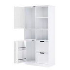 Meuble de rangement haut pour salle de bain 62", armoire de rangement sur pied avec tiroir et étagère réglable, meuble de rangement garde-manger pour salle de bain et salon