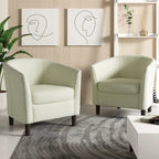Lot de 2 fauteuils club modernes en lin style tonneau