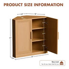 Meuble d'angle Dovelina avec étagères réglables, buffet, meuble à vin, meuble de cuisine et de salle à manger avec portes en bois - 31H x 31L, 36H x 31L