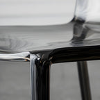 Chaise de salle à manger sans accoudoirs à dossier bas en acrylique ambre