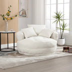 Fauteuil arrondi type « lazy sofa » – Blanc/Bleu/Gris/Jaune/Orange/Rose fuchsia/Bleu marine/Vert, modèle une ou deux places