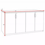 Buffet de rangement de bureau Regency 72 Legacy, acajou : structure en bois, 4 portes, support pour imprimante à 4 étagères