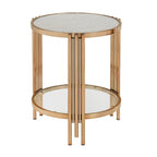 Table basse en verre texturé finition champagne doré avec étagère Bruges par iNSPIRE Q Bold