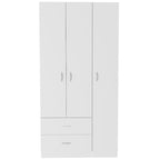 Armoire 3 portes FM Furniture Eureka avec 2 tiroirs, étagères intérieures et tringle