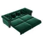 Canapé-lit gigogne 3-en-1 King Size Whisen Velvet et canapé convertible avec pouf mobile, design capitonné