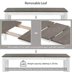 Ensemble de salle à manger extensible de style ferme pour 6 personnes, table rectangulaire et 6 chaises rembourrées