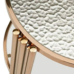 Table basse en verre texturé finition champagne doré avec étagère Bruges par iNSPIRE Q Bold