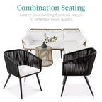 Lot de 2 chaises de salle à manger d'extérieur Best Choice Products, en osier tressé, capacité de 113 kg