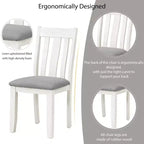 Ensemble de salle à manger extensible de style ferme pour 6 personnes, table rectangulaire et 6 chaises rembourrées