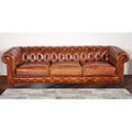 Canapé chesterfield capitonné Pasargad Home Paris Club, marron - 28,7 H x 97,2 L x 39 P