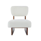 Lot de 2 chaises longues modernes beiges avec revêtement en polyester, piètement robuste en bois, pour différentes pièces