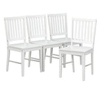Lot de 4 chaises de salle à manger à barreaux en bois massif, cadre robuste, design classique, montage facile
