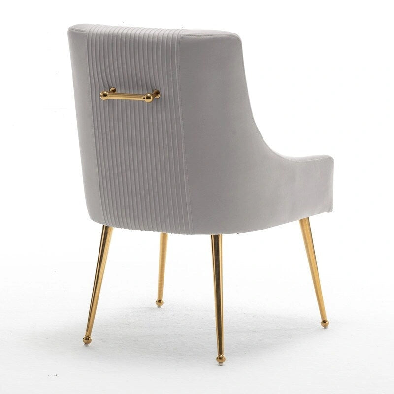 SEYNAR Lot de 8 chaises de salle à manger modernes en velours glamour, chaise de coiffeuse capitonnée pour salon (sans table)