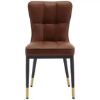 Bekrvio Lot de 6 chaises de salle à manger, modernes, rembourrées, en similicuir, avec haut dossier, pieds en métal, chaises de cuisine sans accoudoirs pour salon et salle à manger