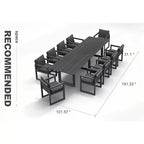 Ensemble de salle à manger d'extérieur PURPLE LEAF, ensemble de table et chaises de patio de luxe en aluminium avec coussin épais amovible