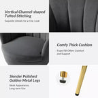 Fauteuil baril confortable avec pieds en métal doré, fauteuil d'appoint pour salon