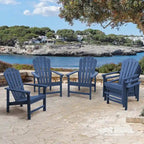 Chaise Adirondack empilable Vrakae de 6 pièces en PEHD résistant aux intempéries pour patio