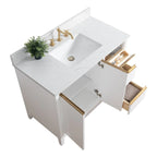 Meuble-lavabo Vanity Art avec évier en céramique et dessus en marbre reconstitué