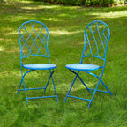 Ensemble bistrot pliant en métal Glitzhome pour extérieur, 3 pièces, table et chaises de patio