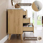 Commode cannelée à 9 tiroirs, commode moderne, meuble TV en bois, design à profil incurvé, pour salon, couloir