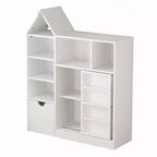 Organisateur de rangement pour enfants, organisateur de jouets et de livres avec 8 compartiments et tiroirs coulissants - Idéal pour les salles de jeux et les chambres à coucher