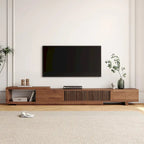 Meuble TV rétractable et extensible moderne avec 4 tiroirs, jusqu'à 261,62 cm - 78,54P x 15,74L x 13,78H