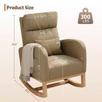 Fauteuil à bascule moderne avec oreiller et poches latérales, pour salon, chambre à coucher