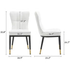 Bekrvio Lot de 6 chaises de salle à manger, modernes, rembourrées, en similicuir, avec haut dossier, pieds en métal, chaises de cuisine sans accoudoirs pour salon et salle à manger