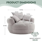 Fauteuil arrondi type « lazy sofa » – Blanc/Bleu/Gris/Jaune/Orange/Rose fuchsia/Bleu marine/Vert, modèle une ou deux places