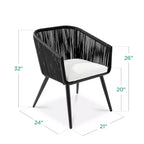 Lot de 2 chaises de salle à manger d'extérieur Best Choice Products, en osier tressé, capacité de 113 kg