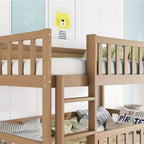 Lit superposé triple pour enfants, lit superposé trois places détachable avec échelle et barrière de sécurité, se sépare en 3 lits