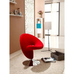 Fauteuil pivotant en mélange de laine et chrome Curl de Manhattan Comfort (lot de 2)