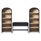 Bureau de travail 3 pièces Middlebrook avec 2 bibliothèques ouvertes